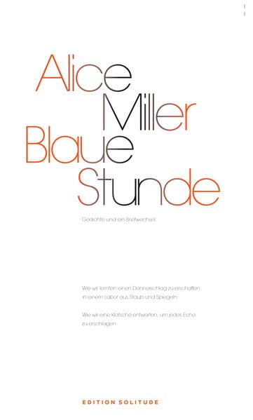 Blaue Stunde: Gedichte und ein Briefwechsel (Reihe Literatur) Poetry