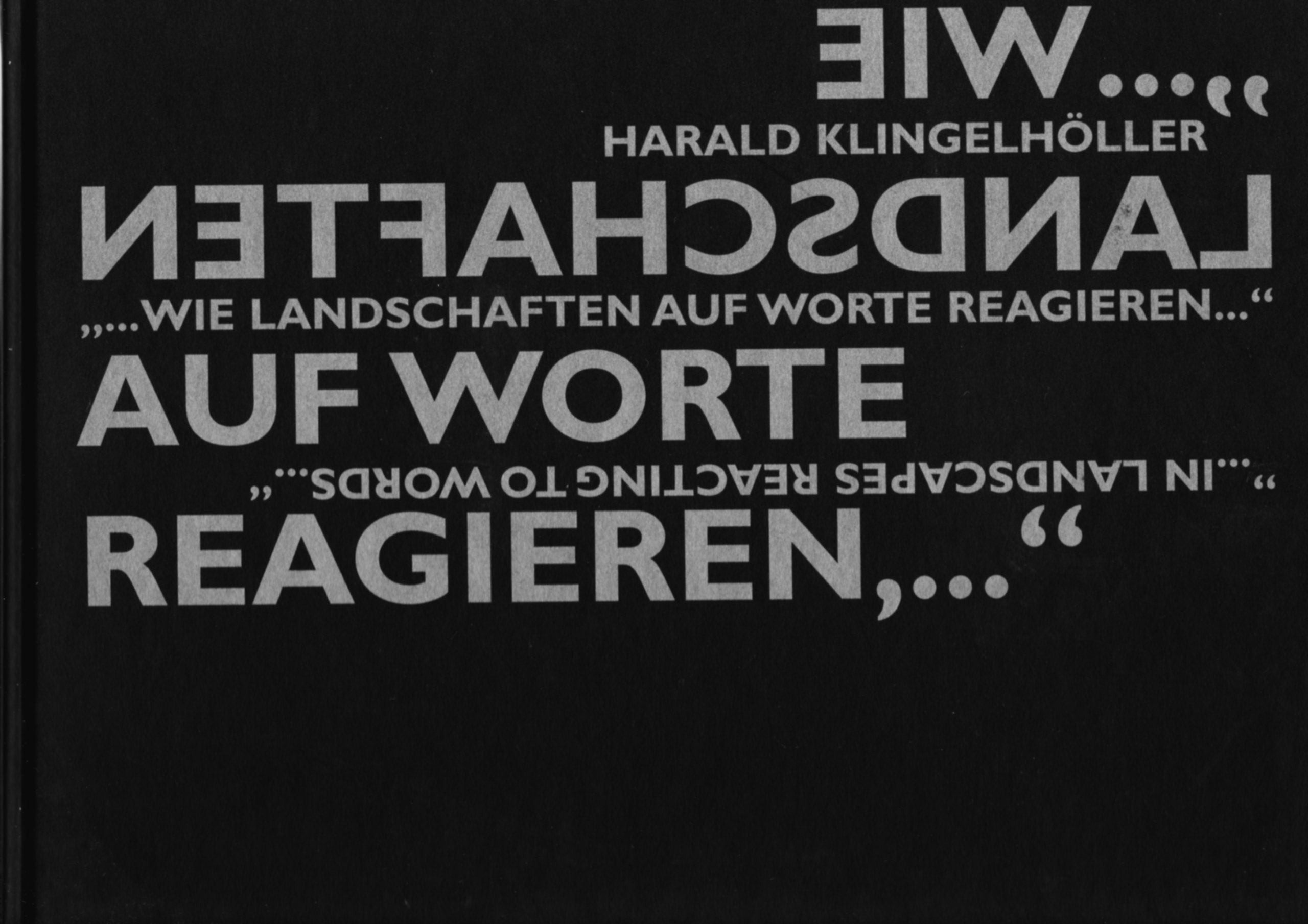 Axel Heil. Harald Klingelhöller "Wie Landschaften auf Worte reagieren" Books