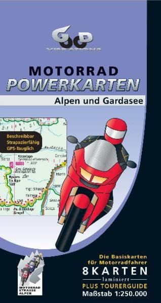 Powerbox Alpen und Gardasee: Die Basiskarten für Motorradfahrer. Laminiert (Motorrad Powerkarten 1:250.000 / Jeweils 8 laminierte Kartenblätter, beschreib und wieder abwischbar + Tourerguide) Leisure, Home & Garden