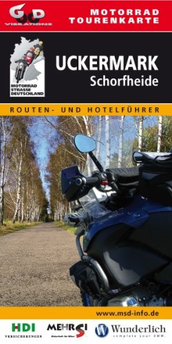Motorrad Tourenkarte Uckermark, Schorfheide: Laminiert Maps & Plans