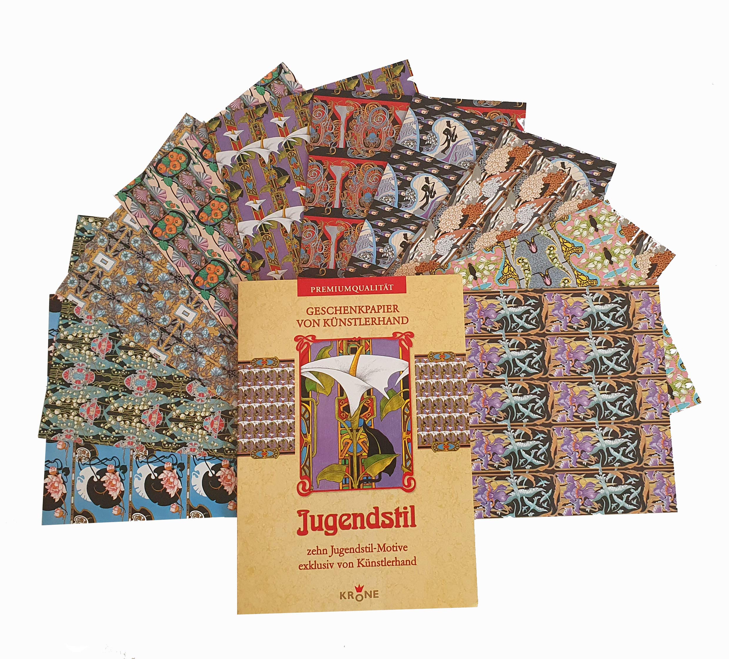 Geschenkpapier Jugendstil: Zehn Jugendstil-Motive exklusiv von Künstlerhand Books