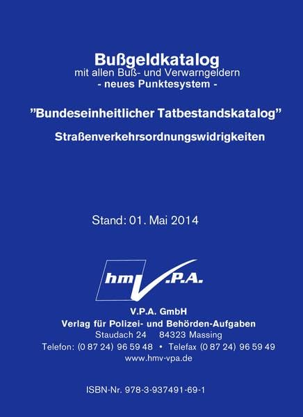 890-8060/P/K - Original-Bußgeldkatalog der Polizei, Stand 01. Mai 2014: gebundene Ausgabe Law