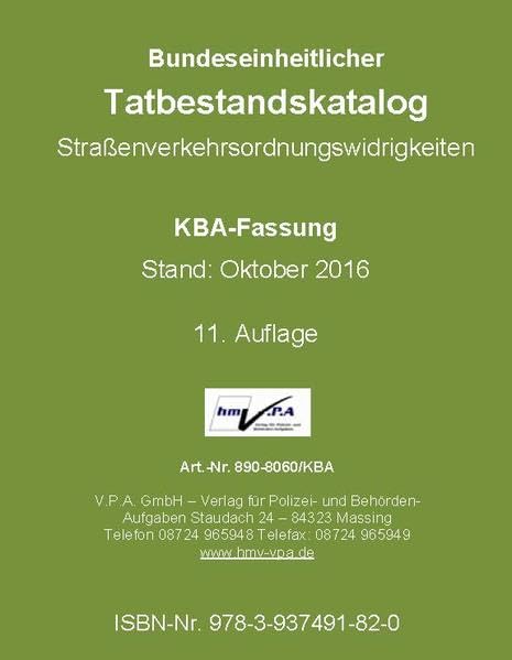 Product Image: Bundeseinheitlicher Tatbestandskatalog