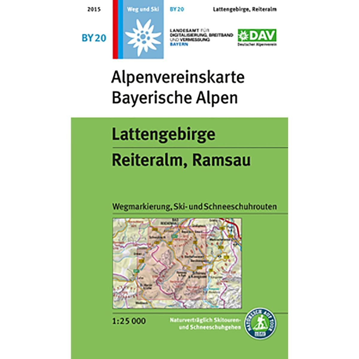 DAV Alpenvereinskarte Bayerische Alpen 20 Lattengebirge - Reiteralm, Ramsau 1 : 25 000 book