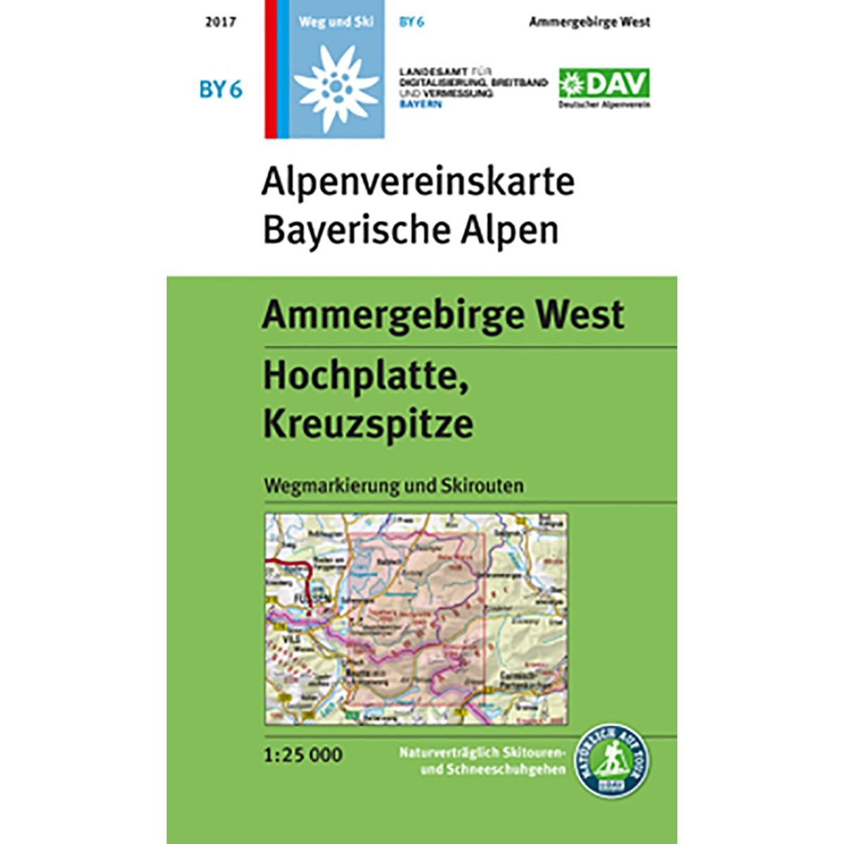 Ammergebirge West, Hochplatte, Kreuzspitze: Wegmarkierungen und Skirouten - Topographische Karte 1:25.000: Wegmarkierungen und Skirouten. Naturverträgliche Skitouren (Alpenvereinskarten) Leisure, Home & Garden