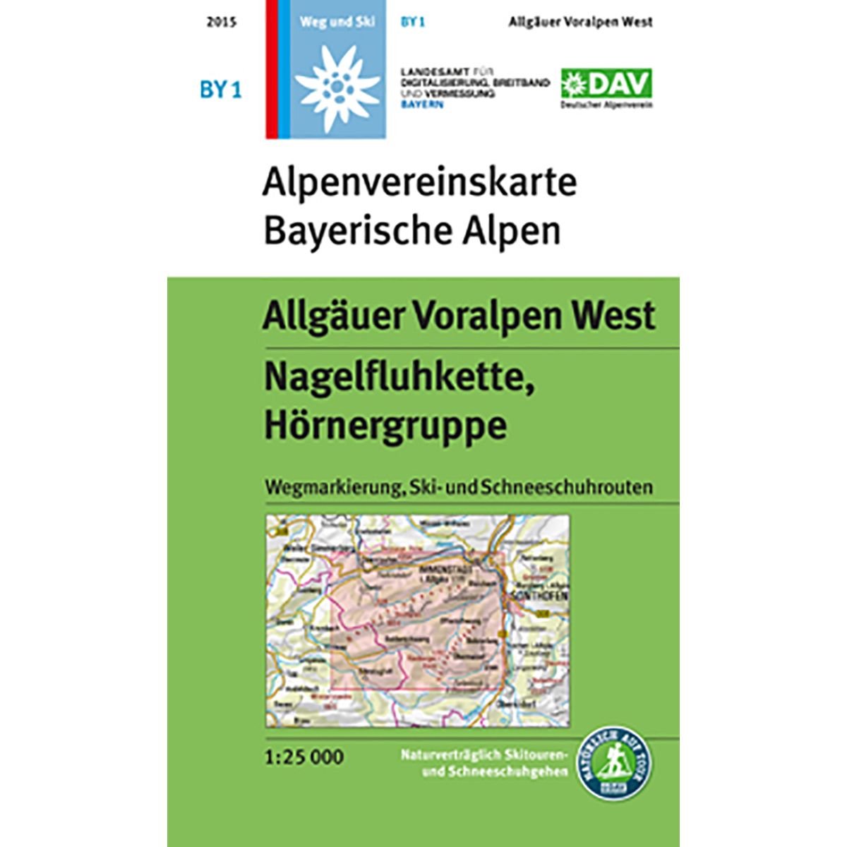 DAV Alpenvereinskarte Bayerische Alpen 01. Allgäuer Voralpen West, Nagelfluhkette, Hörnergruppe 1 : 25 000 Leisure, Home & Garden
