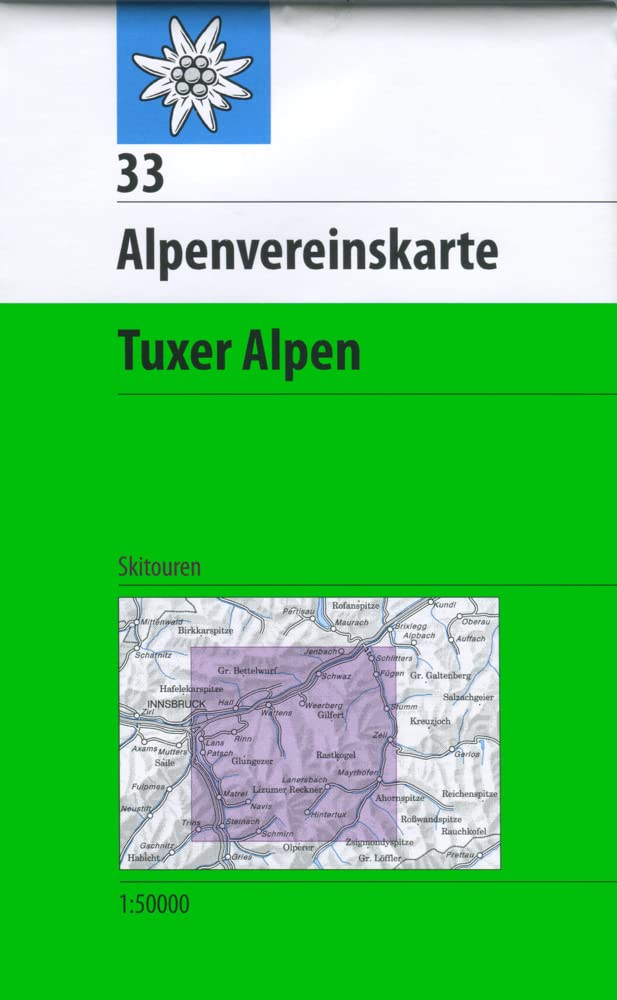 DAV Alpenvereinskarte 33 Tuxer Alpen 1 : 50 000 Skirouten Leisure, Home & Garden