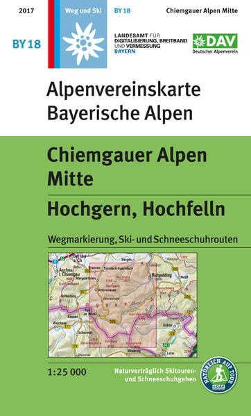 Wanderkarte BY 18 Chiemgauer Alpen Mitte, Hochgern, Hochfelln, mit Wegmarkierungen und Skirouten 1:25 000 Leisure, Home & Garden