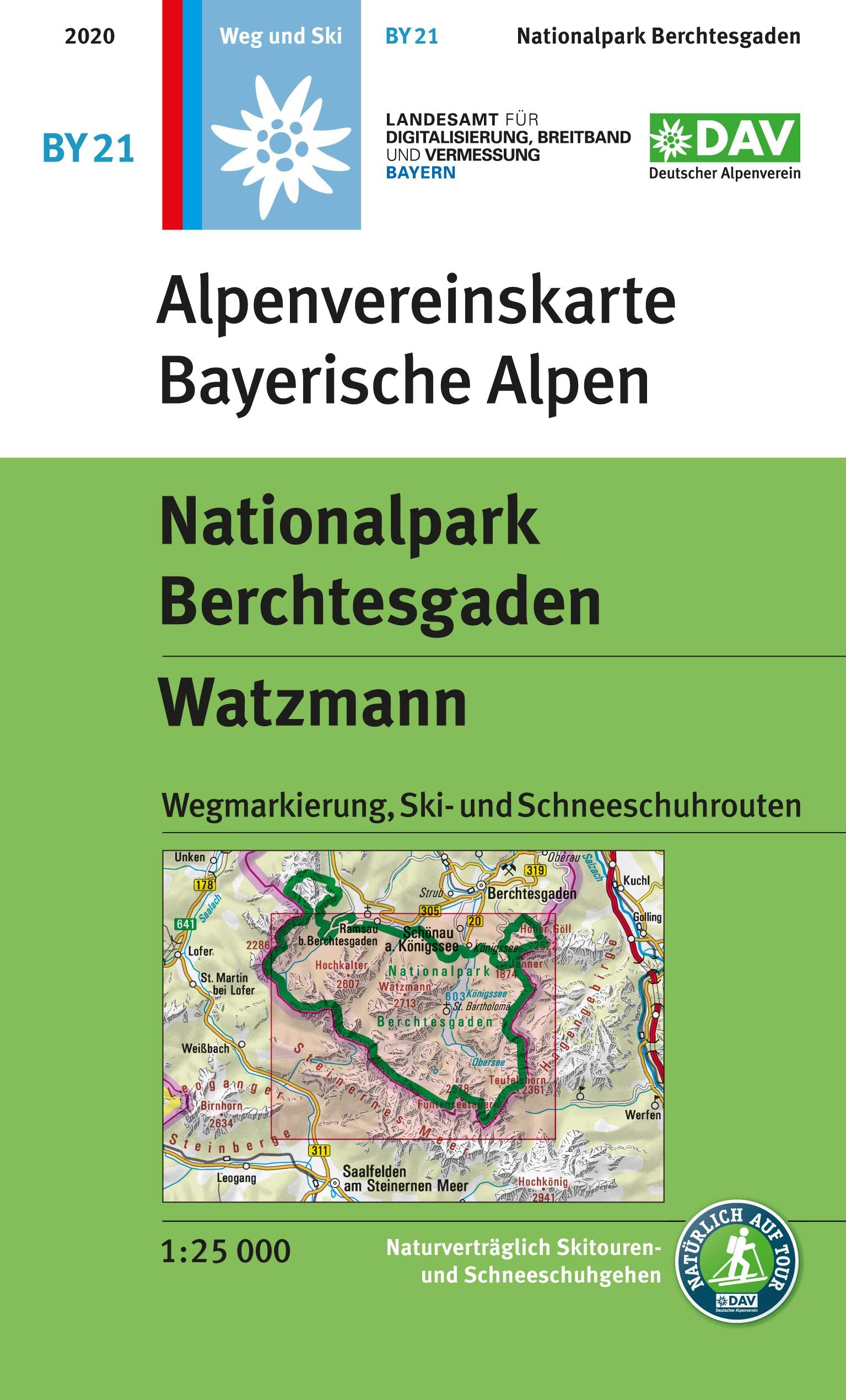 Nationalpark Berchtesgaden, Watzmann: Topographische Karte 1:25.000 mit Wegmarkierung, Ski- und Schneeschuhrouten (Alpenvereinskarten) Leisure, Home & Garden