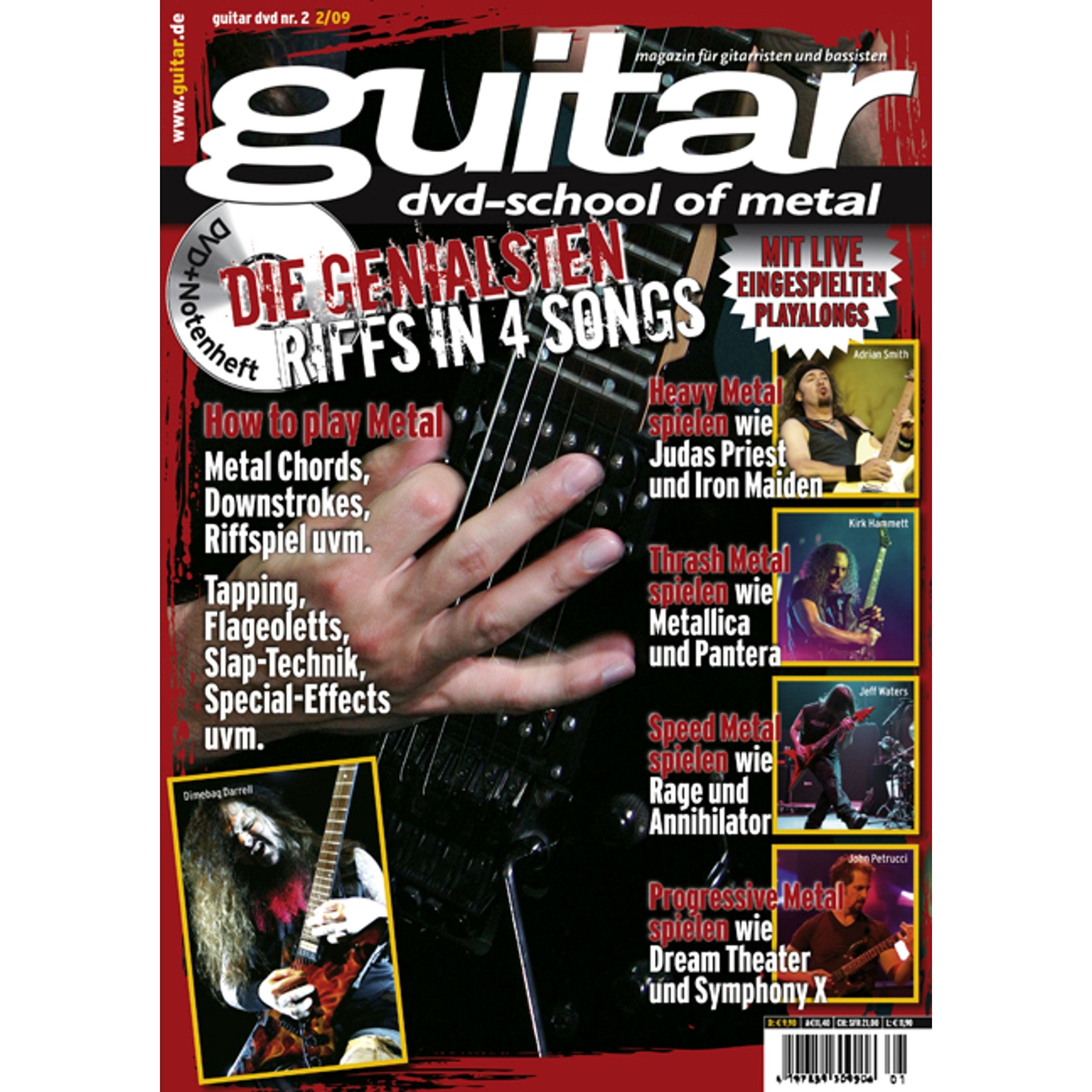 Guitar - DVD-School of Metal (+ Begleitheft): Die genialsten Riffs in 4 Songs Sheet Music