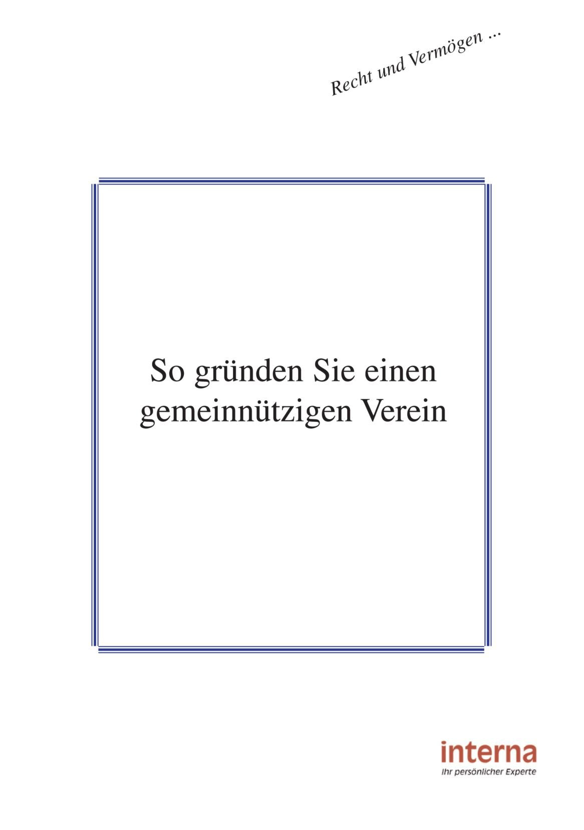 So gründen Sie einen gemeinnützigen Verein (Recht und Vermögen) Law