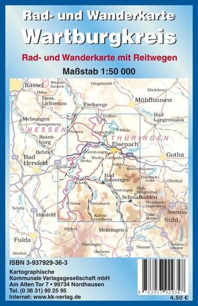 Wartburgkreis: Rad- und Wanderkarte 1:50 000 Leisure, Home & Garden