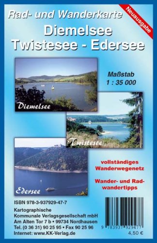 Diemelsee - Twistesee - Edersee: Rad- und Wanderkarte der Region Diemelsee - Twistesee - Edersee. Maßstab 1:35000 Maps & Plans