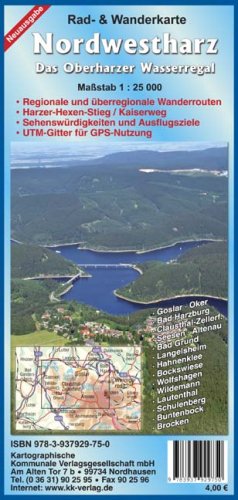 Nordwestharz: Rad- und Wanderkarte - Maßstab 1:25000 Maps & Plans