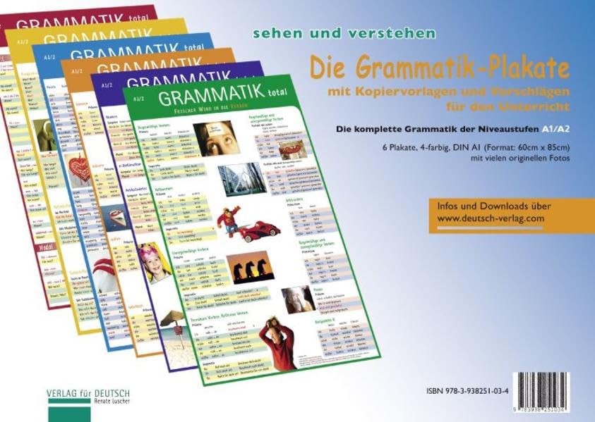 Die Grammatik-Plakate: Die komplette Grammatik der Niveaustufen A1/A2. Übungsheft und 6 Plakate: Die Grammatik-Plakate - Posters (6) MIT Ubungsheft (Gramatica Aleman) Education & Training