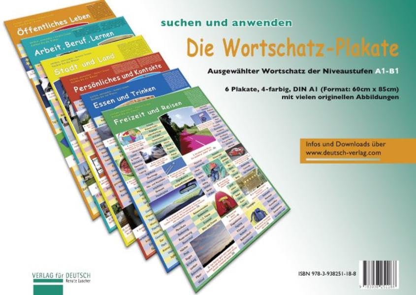 Die Wortschatz-Plakate: Ausgewählter Wortschatz der Niveaustufen A1-B1. Übungsheft und 6 Plakate (Miscelaneous) Education & Training