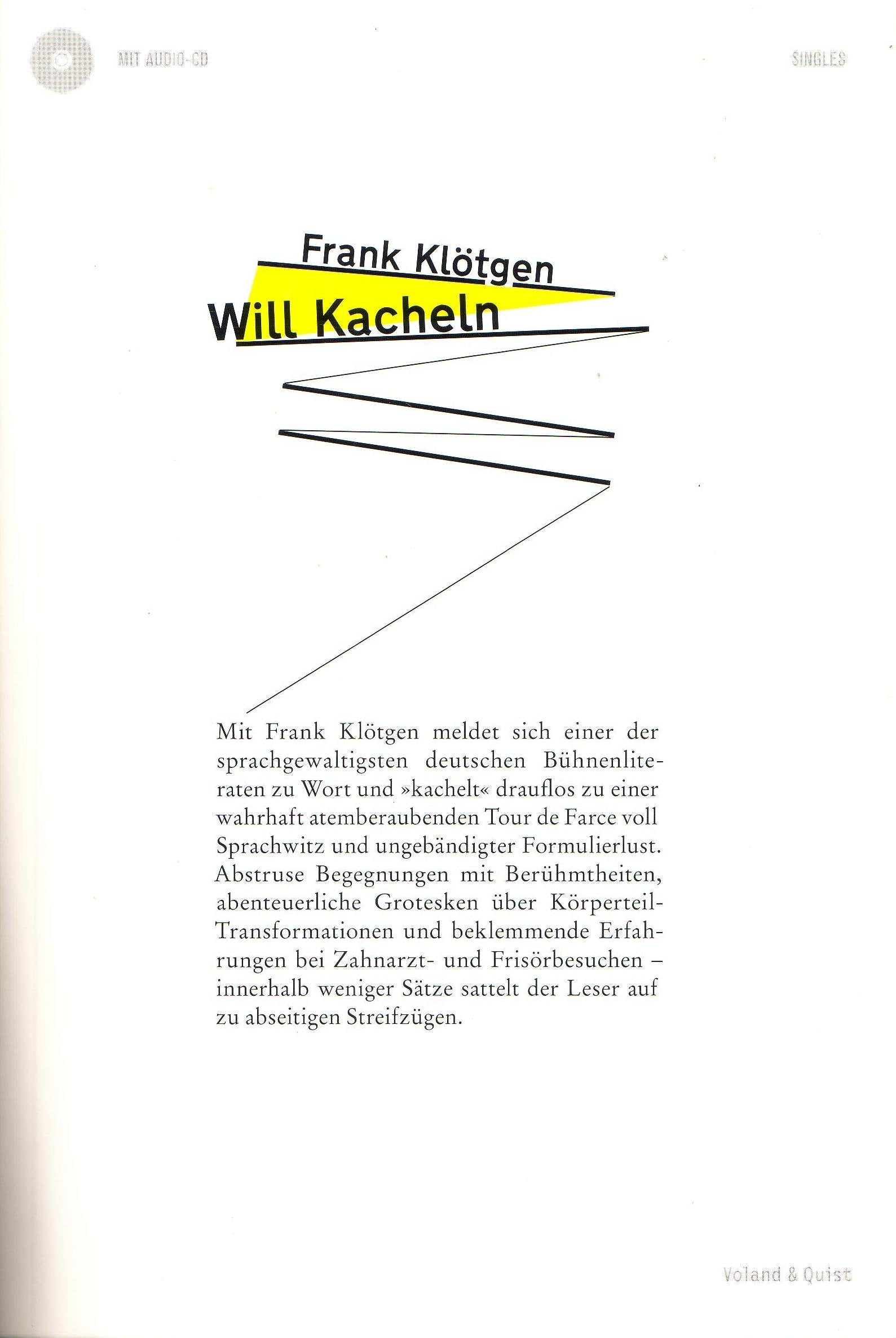 Will Kacheln. Buch mit CD Poetry