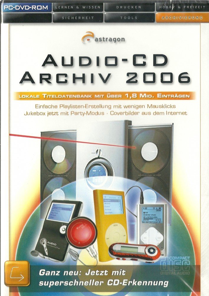 Audio-CD-Archiv 2006, 1 DVD-ROM: Lokale Titeladatenbank mit über 1,8 Mio. Einträgen. Für Windows 2000, XP Other software