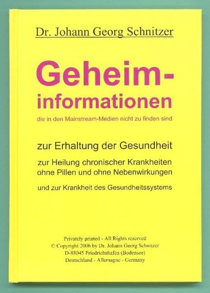 Geheiminformationen: Zur Erhaltung der Gesundheit, die in den Mainstream-Medien nicht zu finden sind Medicine