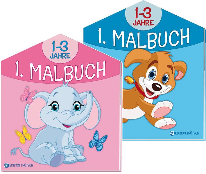 Mein 1. Malbuch: 2 Motive: Geliefert wird die Version in 'pink' für Mädchen oder 'blau' für Jungen. 2 Motive Non-fiction