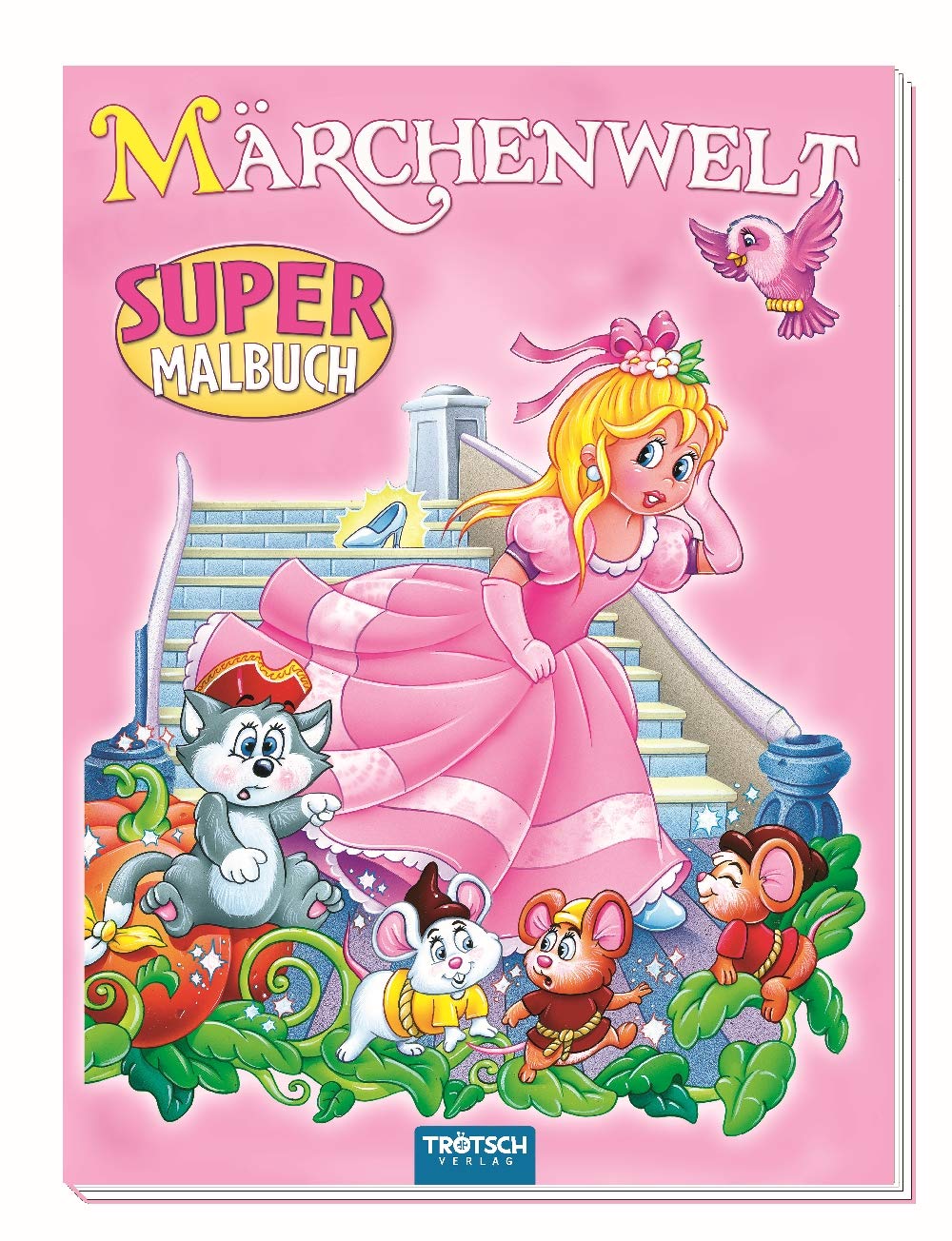 Super Malbuch Märchenwelt, Glitzercover, Märchen, Malen, Farbvorlagen, 64 Seiten: Ausmalbuch Malbuch Tiptoi & Games