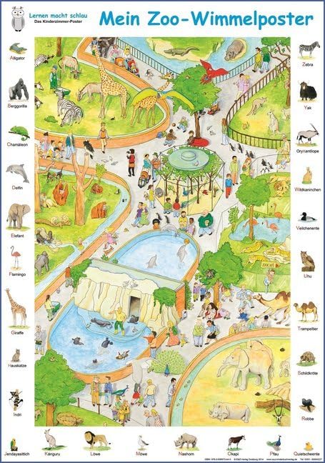 Mein Zoo-Wimmelposter: Das neue ABC-Zoo-Wimmelposter, 70 x 100 cm Leisure, Home & Garden
