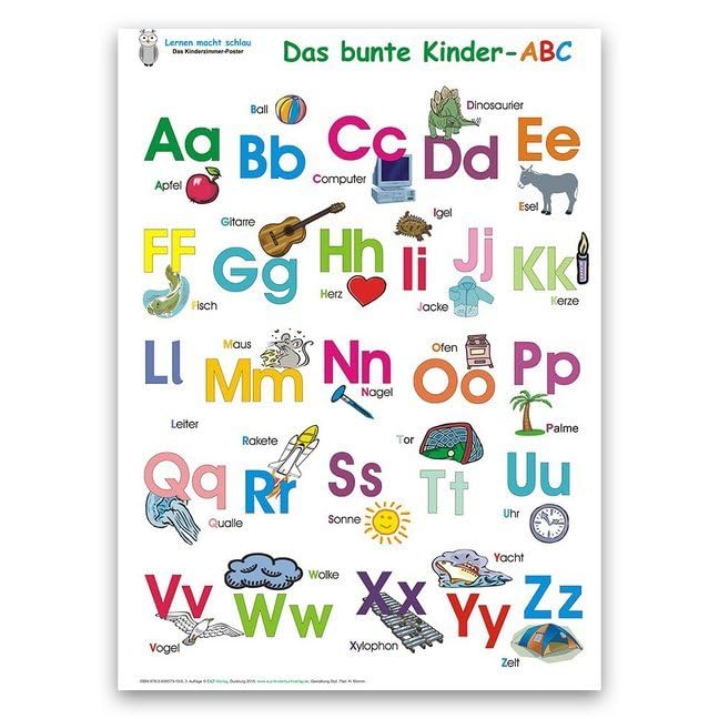 Das bunte Kinder-ABC: ABC-Lernposter, 32 x 46 cm, glänzend, 300g Foreign Languages ​​& Dictionaries