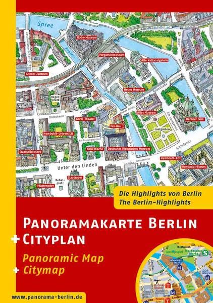 Panoramakarte Berlin + Cityplan: Panoramic Map + Citymap Leisure, Home & Garden