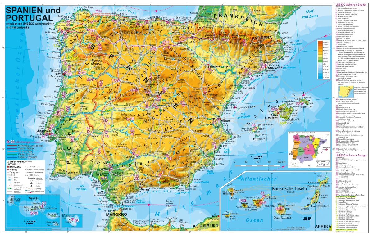 Spanien und Portugal physisch Stationery