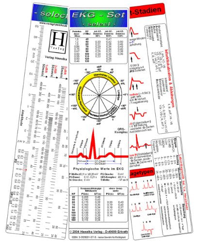EKG Lineal - Select: EKG-Lineal + EKG-Werte Karte + Infarkt-Stadien Medicine