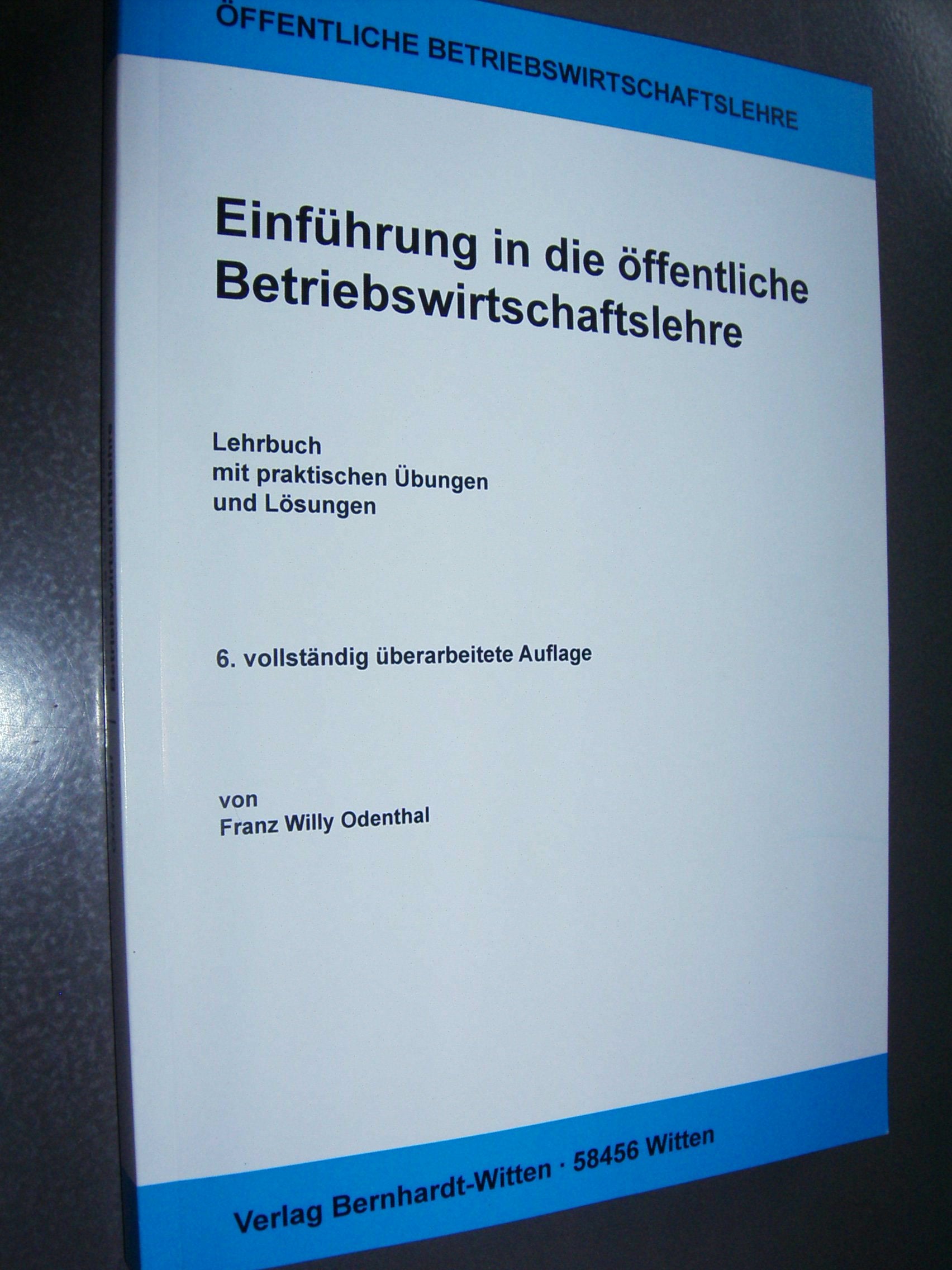 Einführung in die öffentliche Betriebswirtschaftslehre Law