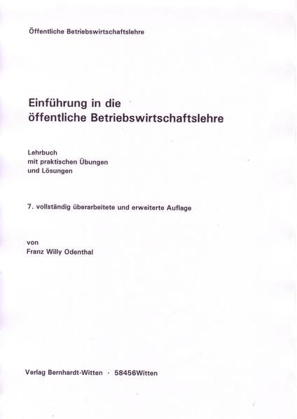Einführung in die öffentliche Betriebswirtschaft: (keine Auslieferung über den Buchhandel) Law