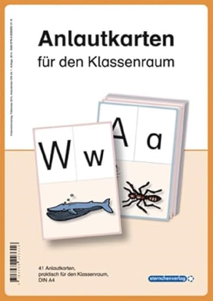 Anlautkarten für den Klassenraum. Druckschrift Education & Training