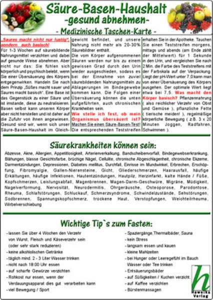 Säure-Basen-Haushalt - gesund abnehmen / Medizinische Taschen-Karte Medicine