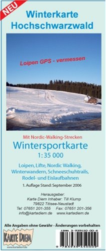 Wintersportkarte Hochschwarzwald: Loipen, Skilifte, Nordic Walking, Schnee-Schuhtrails und Eislaufen Leisure, Home & Garden