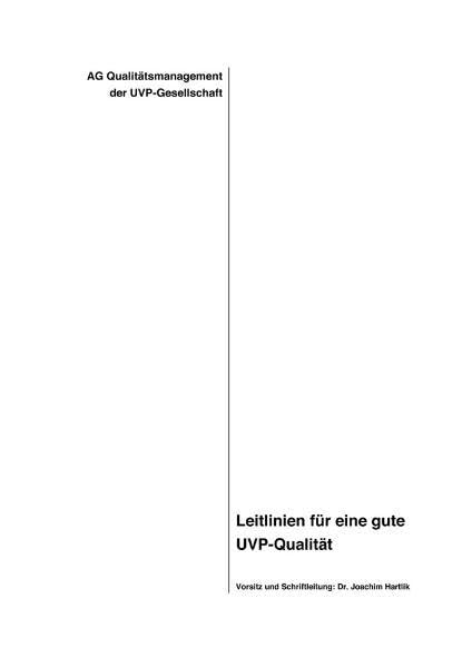 Leitlinien für eine gute UVP-Qualität Mathematics
