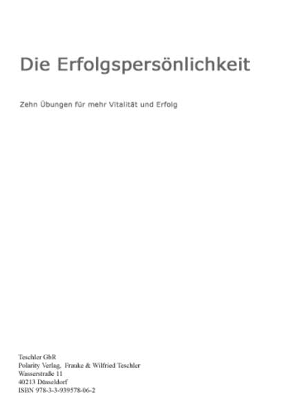 Der Weg zum Erfolgsmenschen Health, Nutrition & Fitness