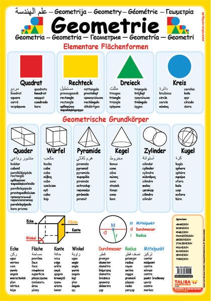 Multilinguales LernPOSTER "Geometrie": (in 11 Sprachen) Foreign Languages ​​& Dictionaries