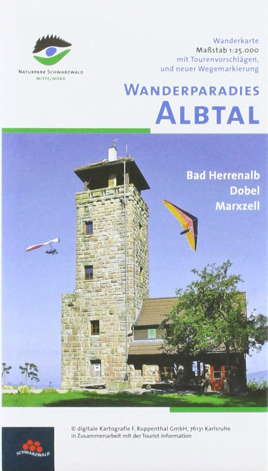 Wanderparadies Albtal: Wanderkarte, Dobel, Bad Herrenalb. 1:25000 Geology & Geography