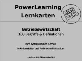 Product Image: PowerLearning Lernkarten, BWL : Betriebswirtschaft, Lernkarten