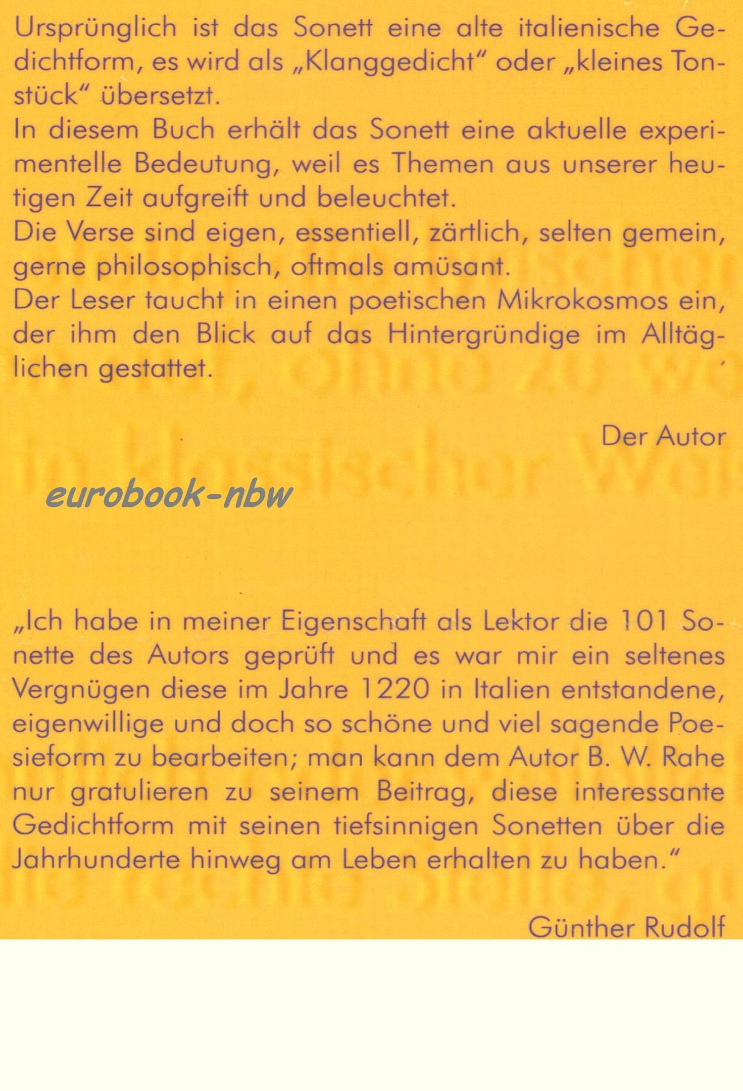 Der kleine Klang: 101 Sonette Poetry