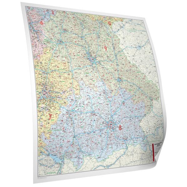 Bayern PLZ 1:350.000 Posterkarte Leisure, Home & Garden