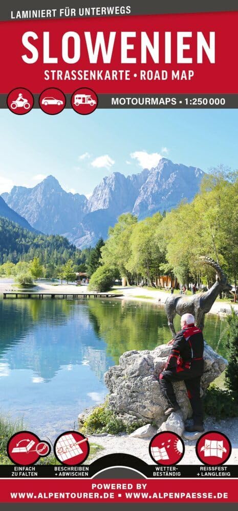 MoTourMaps Slowenien (Julische Alpen - Karawanken) Auto- und Motorradkarte 1:250.000 Leisure, Home & Garden