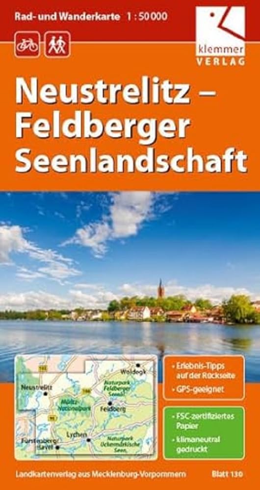 Rad- und Wanderkarte Neustrelitz - Feldberger Seenlandschaft: Maßstab 1:50.000, GPS-geeignet, Erlebnis-Tipps auf der Rückseite Leisure, Home & Garden