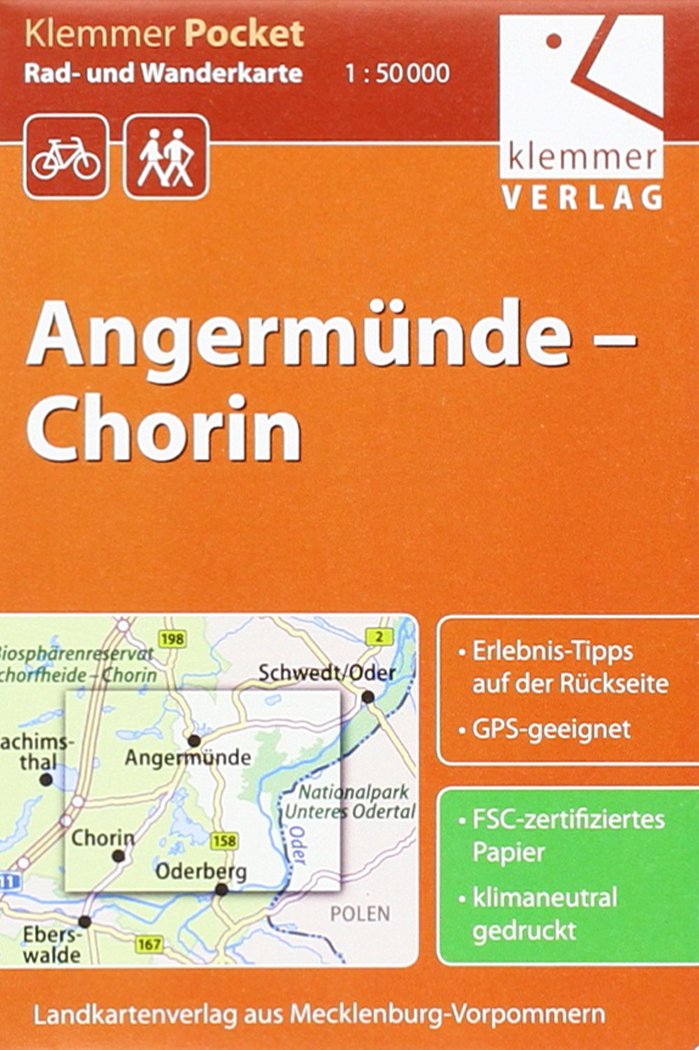 Klemmer Pocket Rad- und Wanderkarte Angermünde – Chorin: GPS geeignet, Erlebnis-Tipps auf der Rückseite, 1:50000 Leisure, Home & Garden