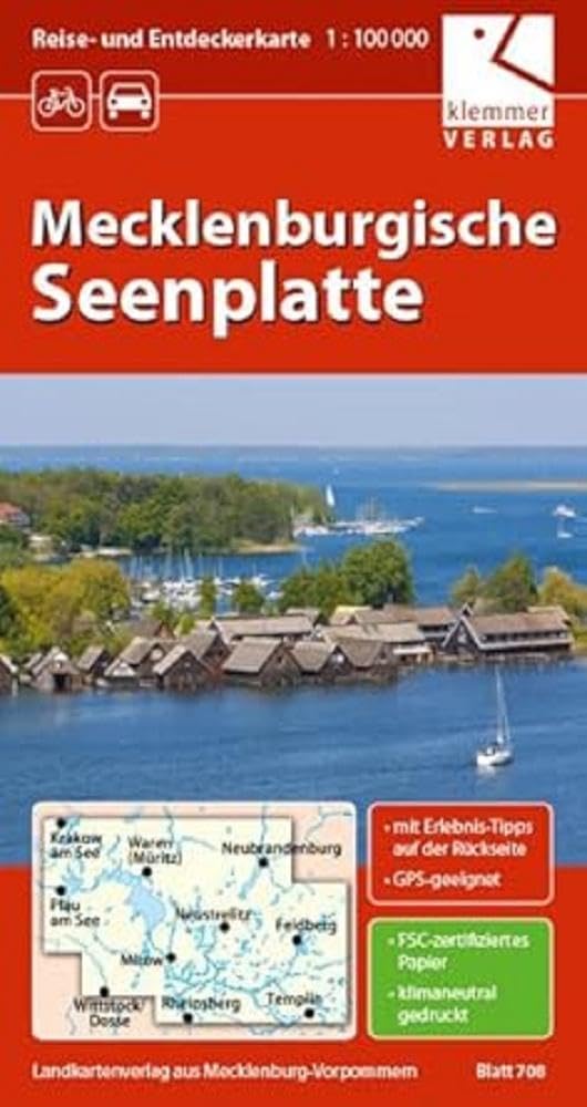 Reise- und Entdeckerkarte Mecklenburgische Seenplatte: Maßstab 1:100.000, GPS-geeignet, Erlebnis-Tipps auf der Rückseite Leisure, Home & Garden