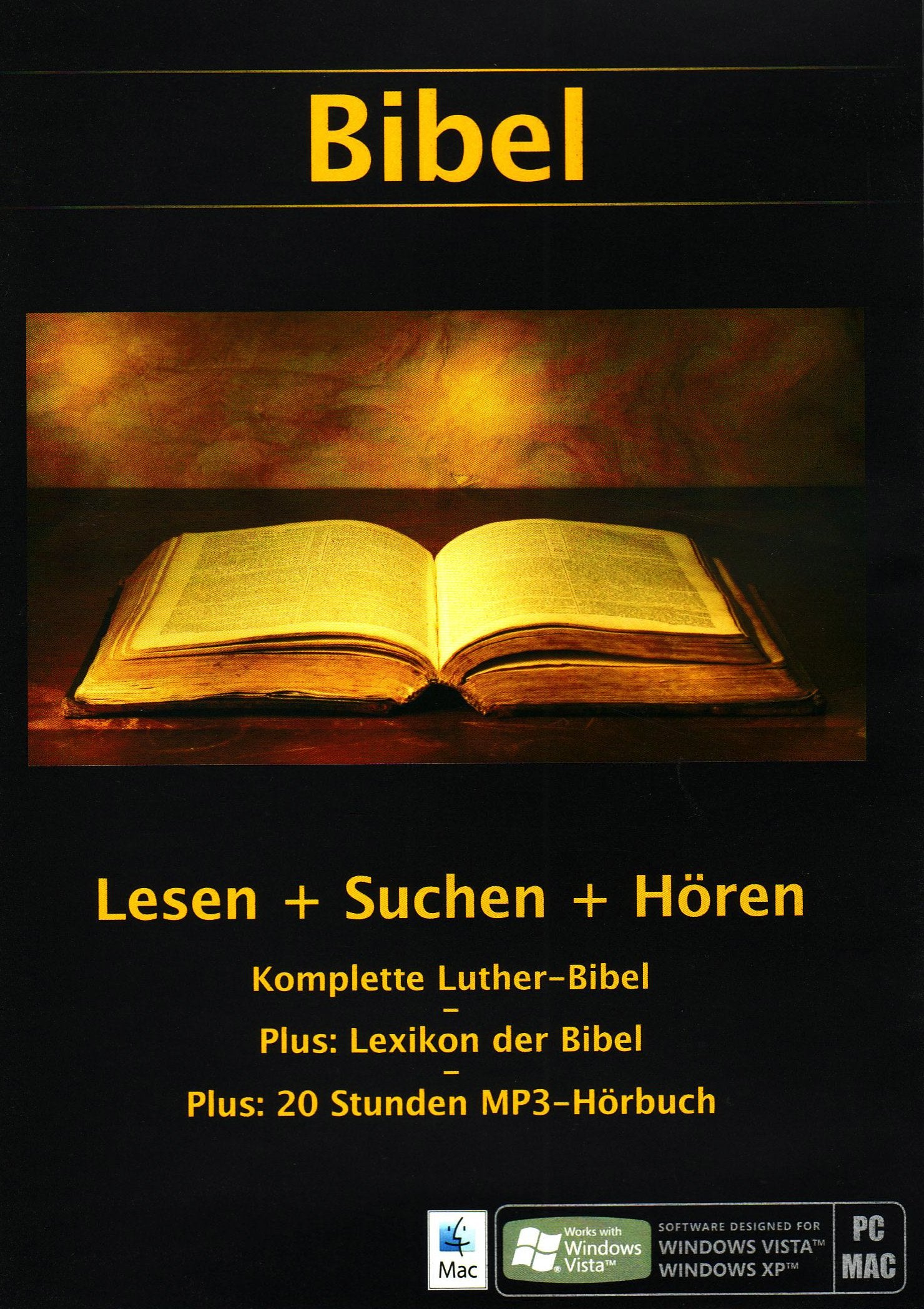 Bibel, Lesen + Suchen + Hören, 1 CD-ROM: Komplette Luther-Bibel. Plus: Lexikon der Bibel. Plus: 20 Stunden MP3-Hörbuch. Für Windows 98, 2000, XP, Vista und Mac X (ab 10.3.X) Computer Science