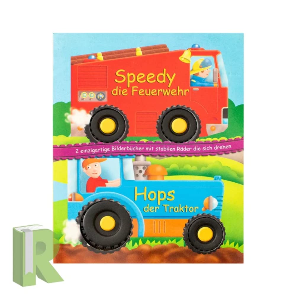 Speedy die Feuerwehr und Hops der Traktor: Zwei fantastische Bücher in einem Set: 2 einzigartige Bilderbücher mit stabilen Rädern, die sich drehen Children's books