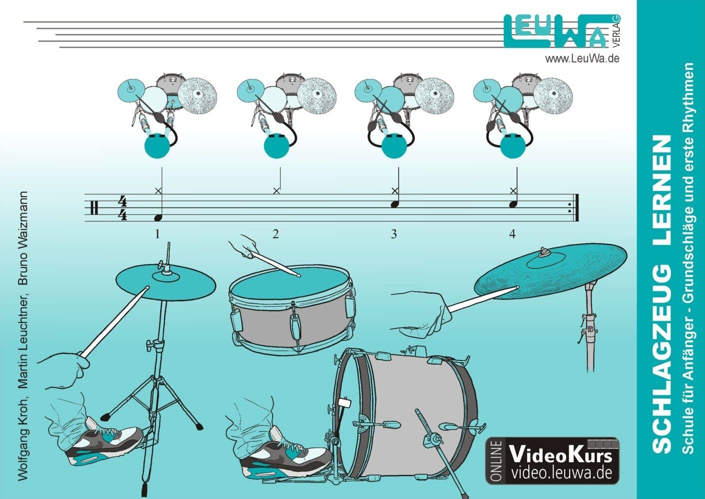 Schlagzeug lernen, Schule für Anfänger: Grundschläge und erste Rhythmen (Hefte für Percussionsinstrumente) Sheet Music