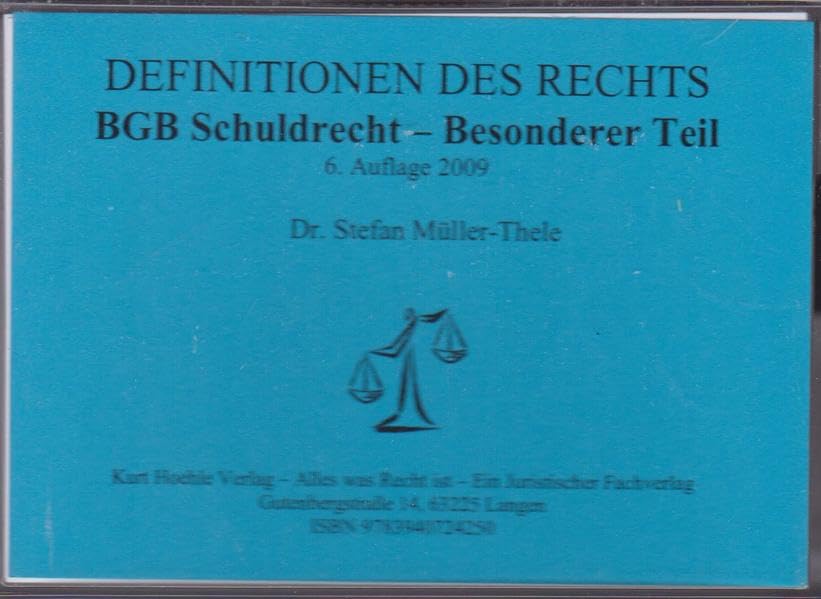BGB Schuldrecht - Besonderer Teil (=Definitionen des Rechts) Law